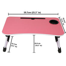4494 Multi-purpose Laptop Desk For Study And Reading With Foldable Non-slip Legs Reading Table Tray  Laptop Table Laptop Stands Laptop Desk Foldable Study Laptop Table ( Pink )