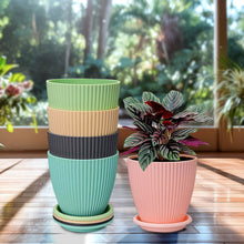 Round Flower Pot With Bottom Tray (5 Pcs Set  Small  1416 Cm)