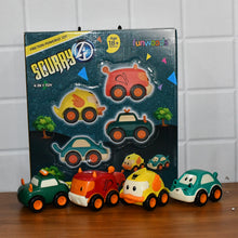 Funwoods Animal Cartoon Pull-back Toy Car - (4 Pc  Set)