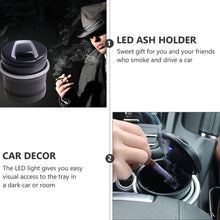 Portable Car Ashtray With Lid And Blue Led Light (1 Pc  With Color Box)
