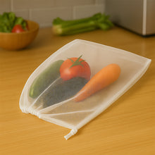 Reusable Transparent Drawstring Mesh Storage Bag (1 Pc)