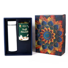 Effete Kulfi Almonds Gift Hamper Golden With Bottle (2 Pc Set)