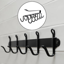 Double-row Metal Cupholder Rack Multi-purpose Iron Hanger With 6 Hooks (1 Pc)