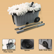 Apex Magic Spin Mop Cleaning Set With Dual Chamber Bucket  Wheels