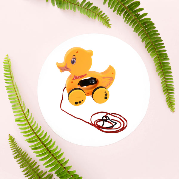 Pull Along Toy With Attractive Design Developmental Toy For 1-year-old Girl Boy (Duck)