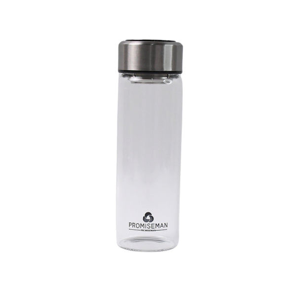 Outdoor Sport Glass Water Bottle  With Steel Lid  500 Ml Approx)