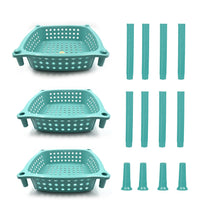 2588 3 Layer Squre Kitchen Trolley Basket