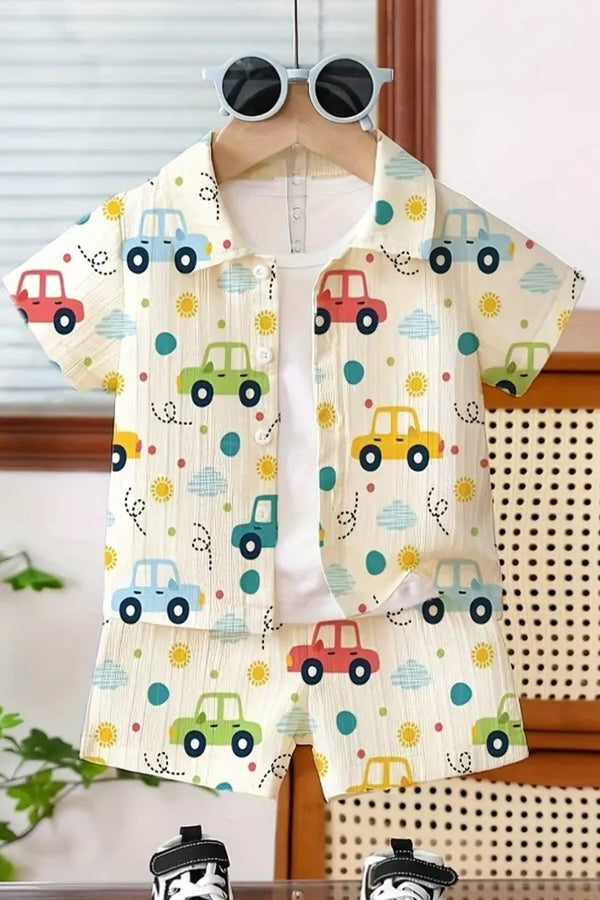 Kids Baba Suit Shirt Short - Car