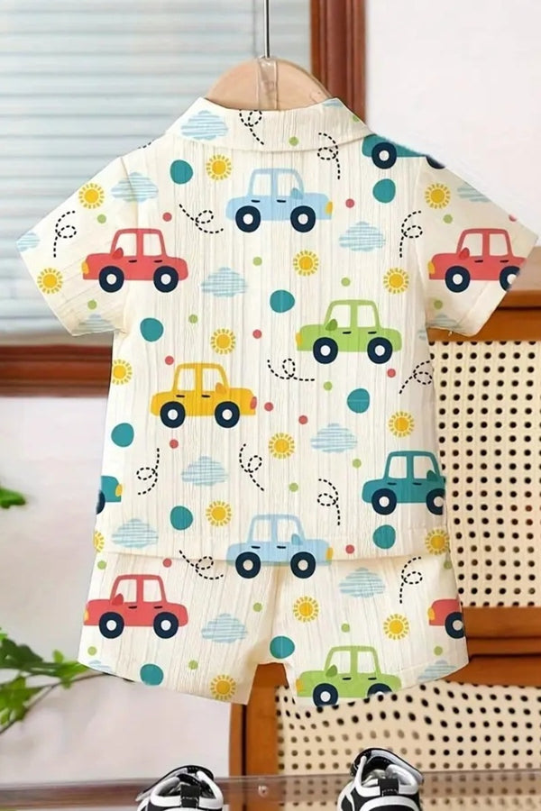 Kids Baba Suit Shirt Short - Car
