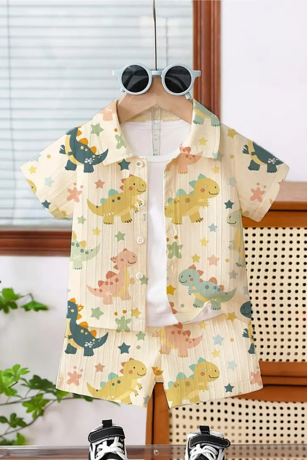 Kids Baba Suit Shirt Short -  Dino