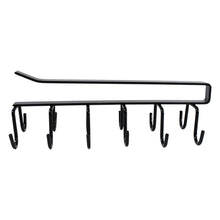 Double-row Metal Cupholder Rack Multi-purpose Iron Hanger With 6 Hooks (1 Pc)