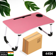 4494 Multi-purpose Laptop Desk For Study And Reading With Foldable Non-slip Legs Reading Table Tray  Laptop Table Laptop Stands Laptop Desk Foldable Study Laptop Table ( Pink )