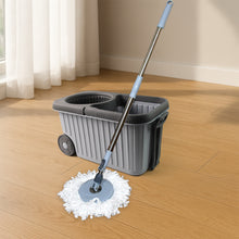 Apex Magic Spin Mop Cleaning Set With Dual Chamber Bucket  Wheels
